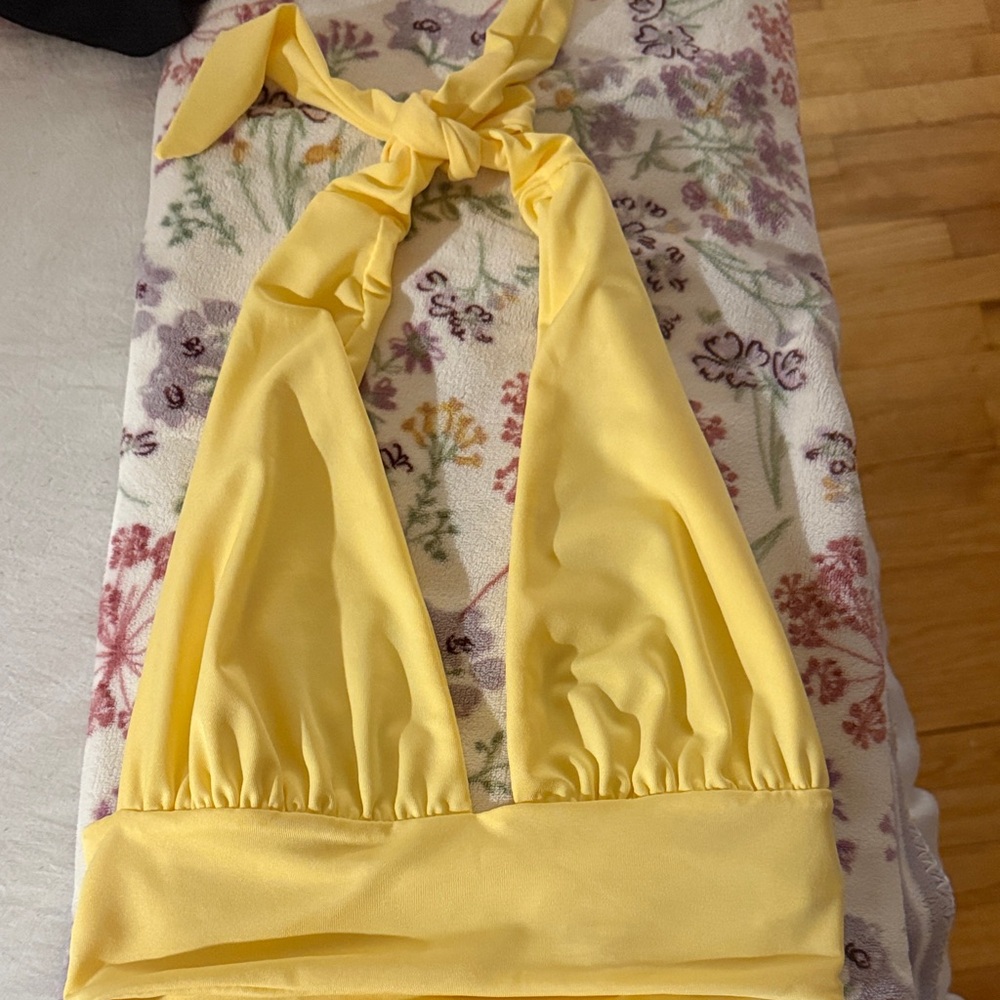 SHEIN Yellow Crop Top